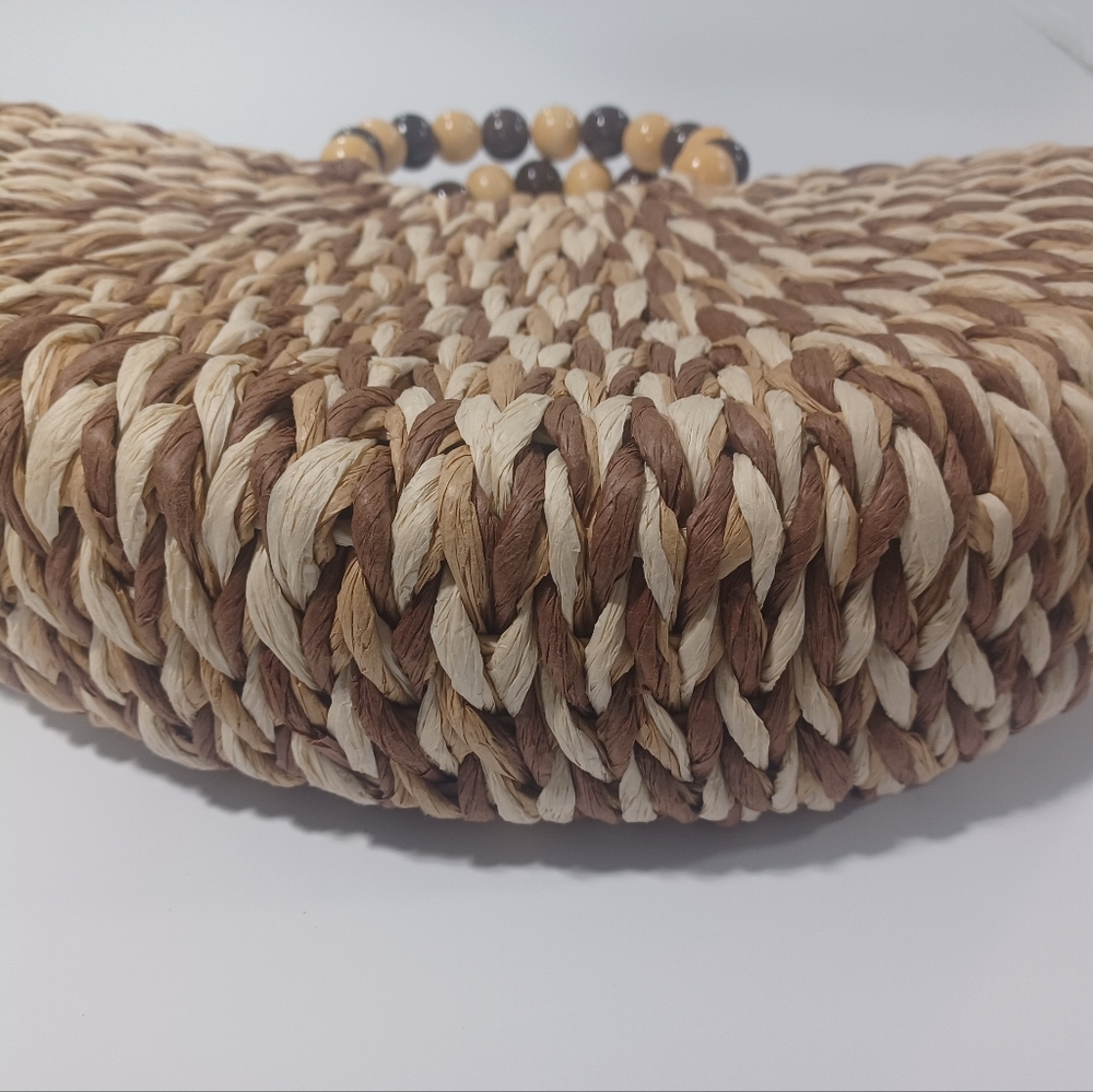 INC Brown and Cream Woven Tote Like New - Picture 7 of 7